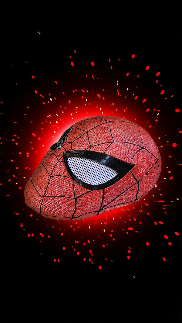 Spider-Man web mask eye-catching shot