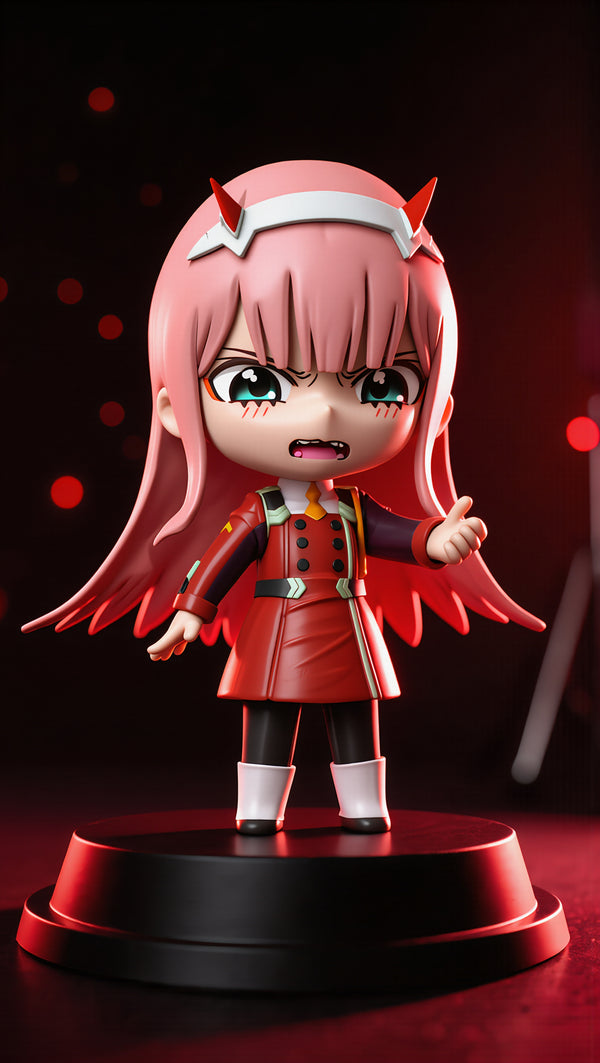 Zero Two chibi 3D printed statue - front hero shot